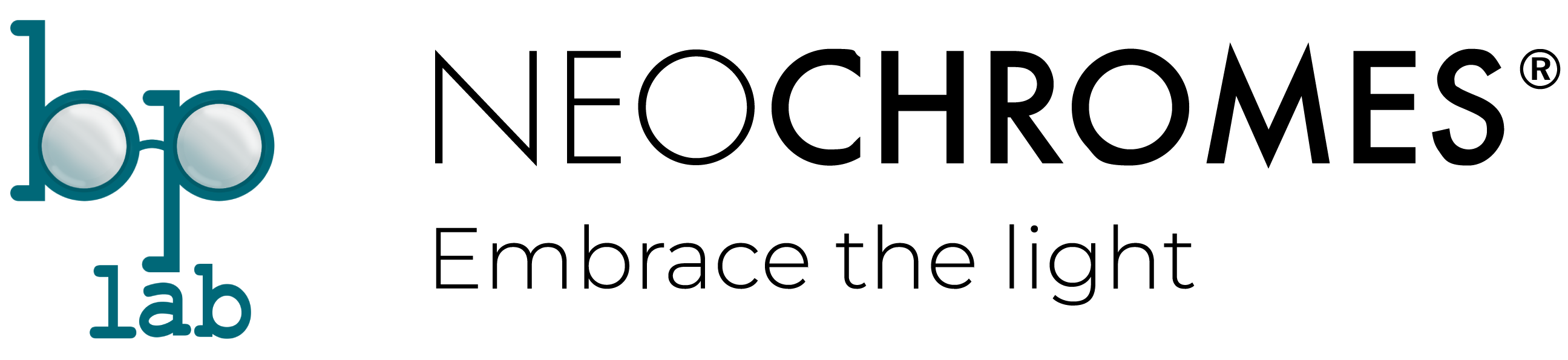 Neochromes logo with slogan "Embrace the light"