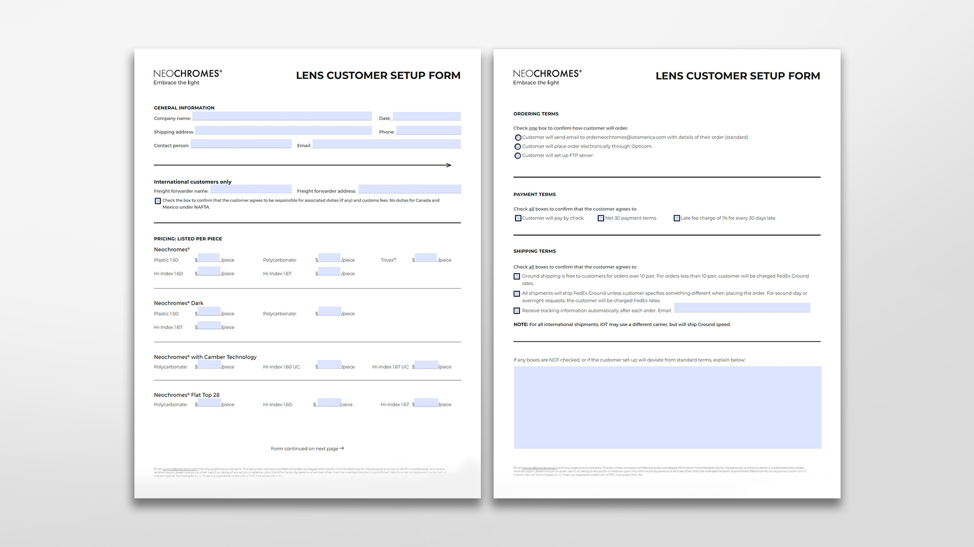 Customer Support Forms (US-Only)