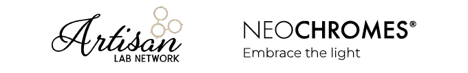Neochromes logo with slogan "Embrace the light"